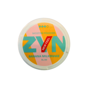 ZYN Banana Milkshake 9mg nicotine pouch can – creamy banana dessert flavour, tobacco-free