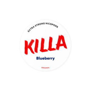 “Killa Blueberry 13.2mg nicotine pouch can – rich blueberry flavour, tobacco-free, strong nicotine”