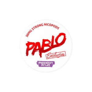 “Pablo Exclusive Passion Fruit 50mg nicotine pouch can – exotic passion fruit flavour, tobacco-free, extra strong”